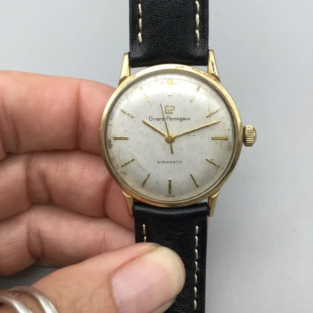Vintage Girard-Perregaux Gyromatic Mens Watch 33mm 10K Gold Filled Automatic